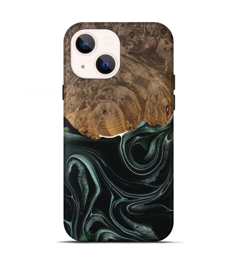 iPhone 13 Wood Live Edge Phone Case - Tsing (Green, 737359)