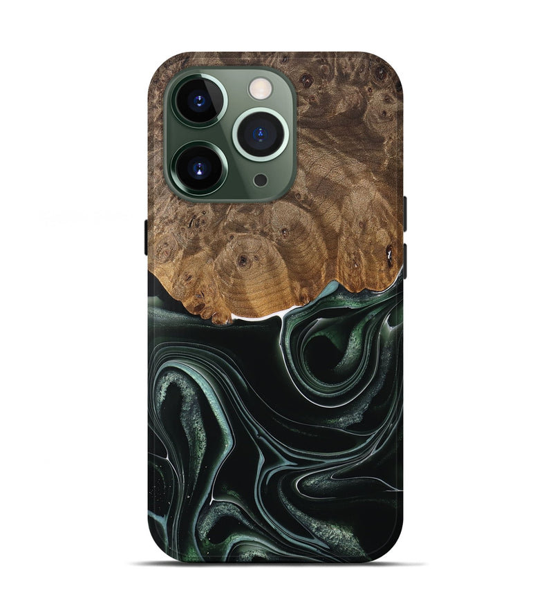 iPhone 13 Pro Wood Live Edge Phone Case - Tsing (Green, 737359)