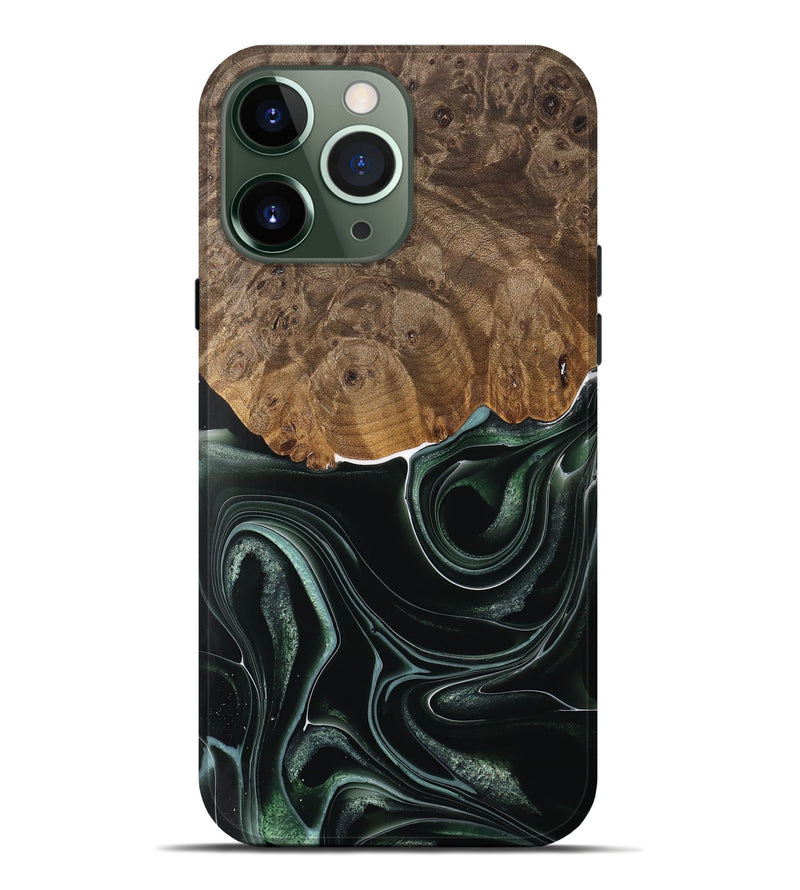 iPhone 13 Pro Max Wood Live Edge Phone Case - Tsing (Green, 737359)