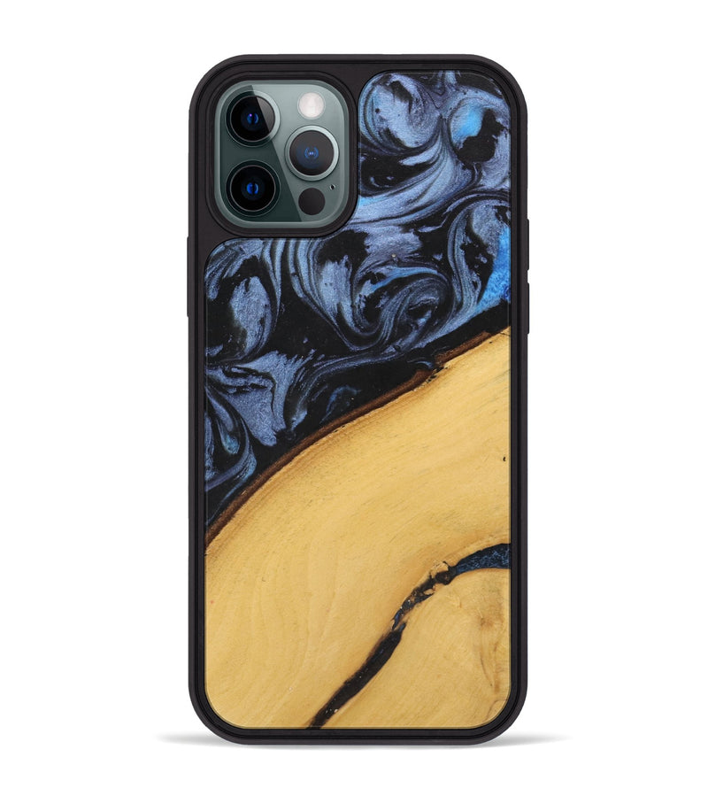 iPhone 12 Pro Max Wood Phone Case - Teena (Blue, 737732)