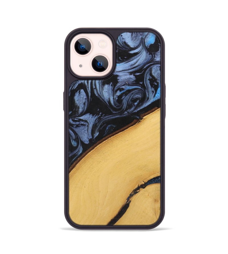 iPhone 14 Wood Phone Case - Teena (Blue, 737732)