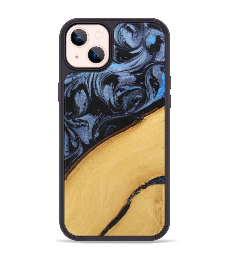 iPhone 14 Plus Wood Phone Case - Teena (Blue, 737732)