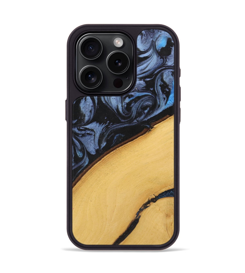 iPhone 15 Pro Wood Phone Case - Teena (Blue, 737732)