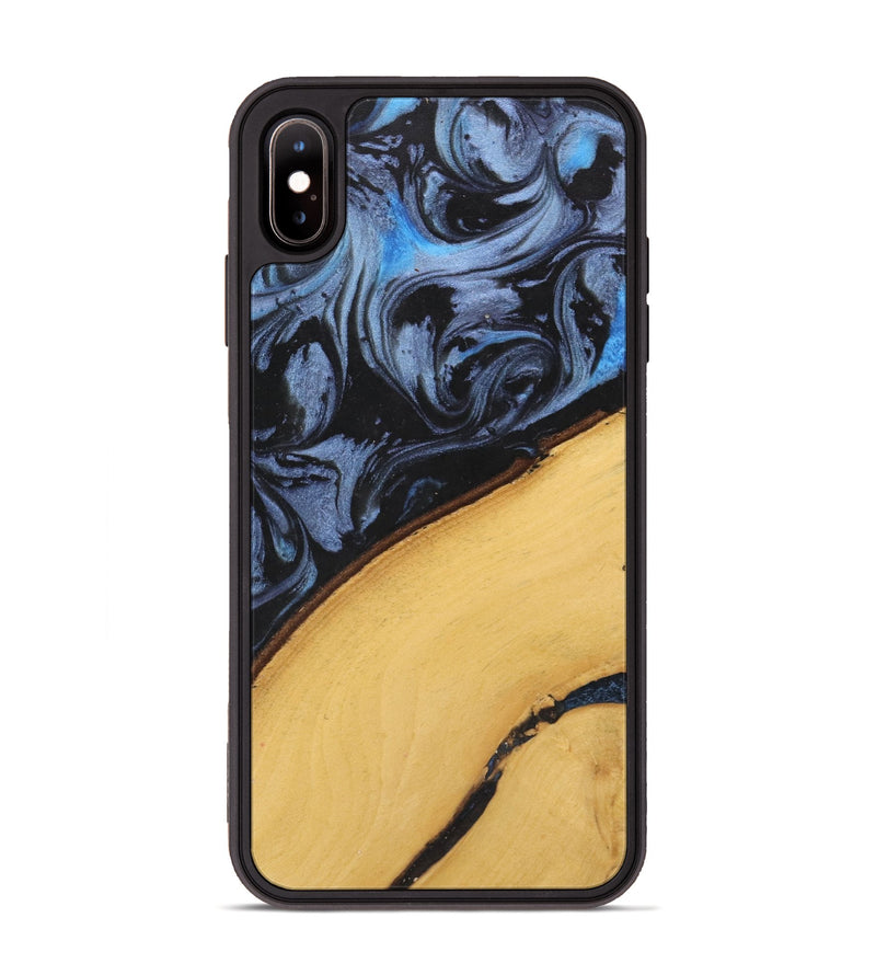 iPhone Xs Max Wood Phone Case - Teena (Blue, 737732)