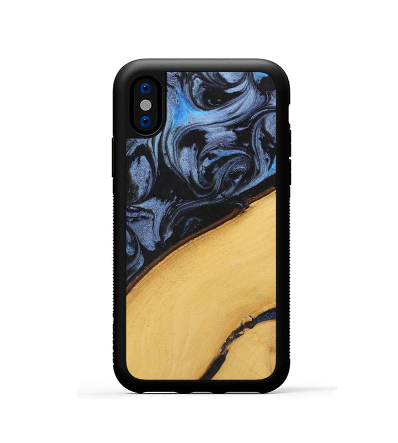 iPhone Xs Wood Phone Case - Teena (Blue, 737732)