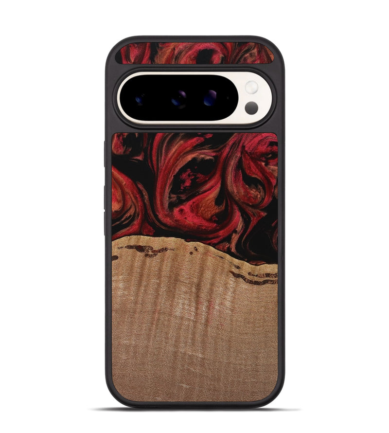 Pixel 9 Wood Phone Case - Anaya (Red, 737780)