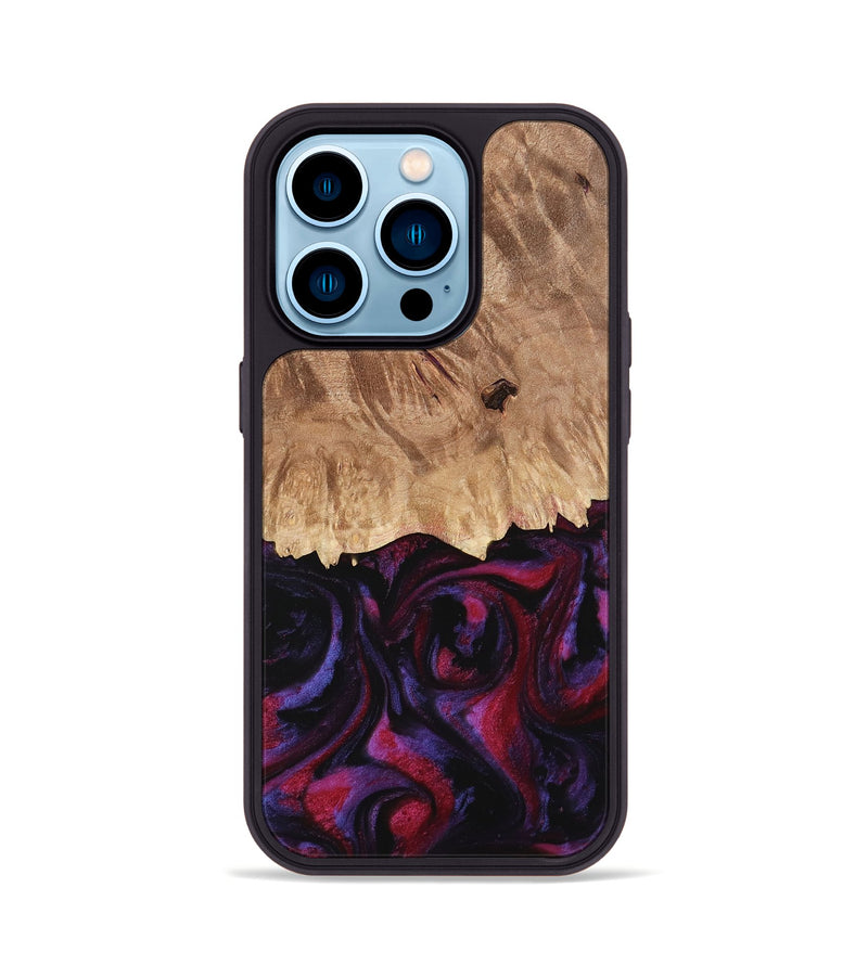 iPhone 14 Pro Wood Phone Case - Ofelia (Purple, 737785)