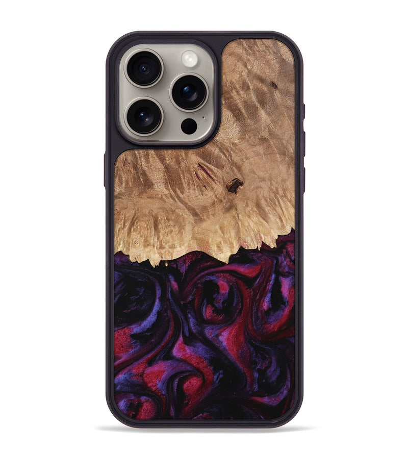 iPhone 15 Pro Max Wood Phone Case - Ofelia (Purple, 737785)