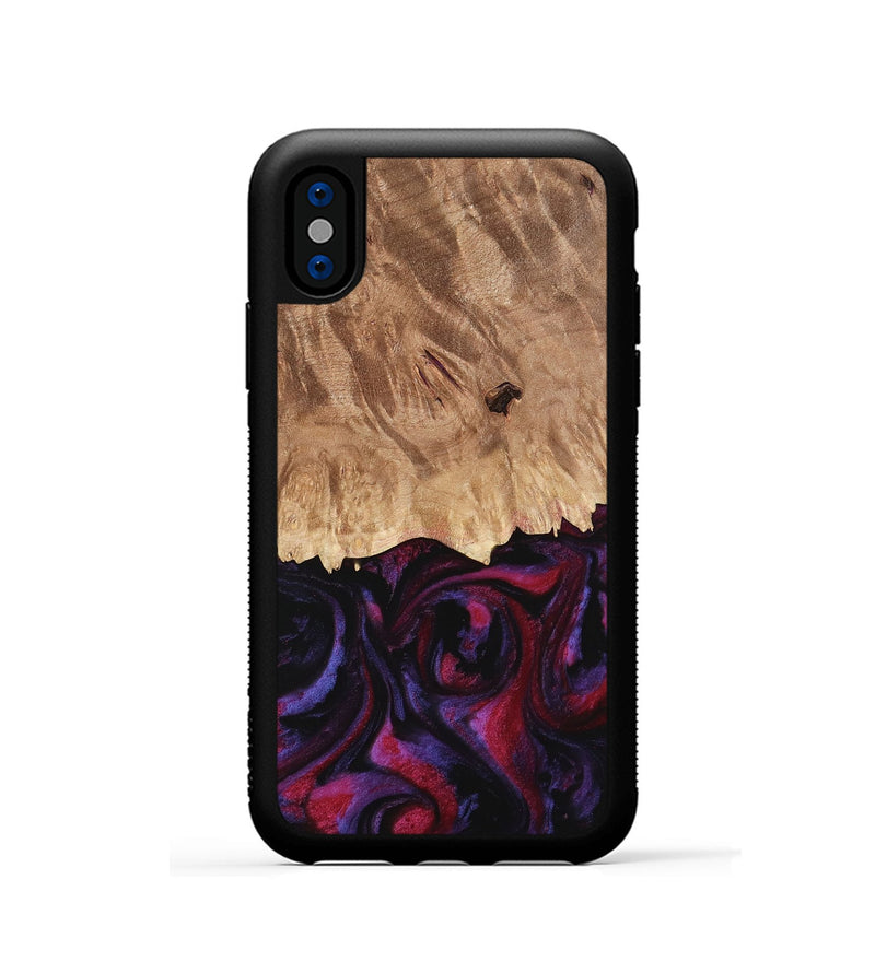 iPhone Xs Wood Phone Case - Ofelia (Purple, 737785)