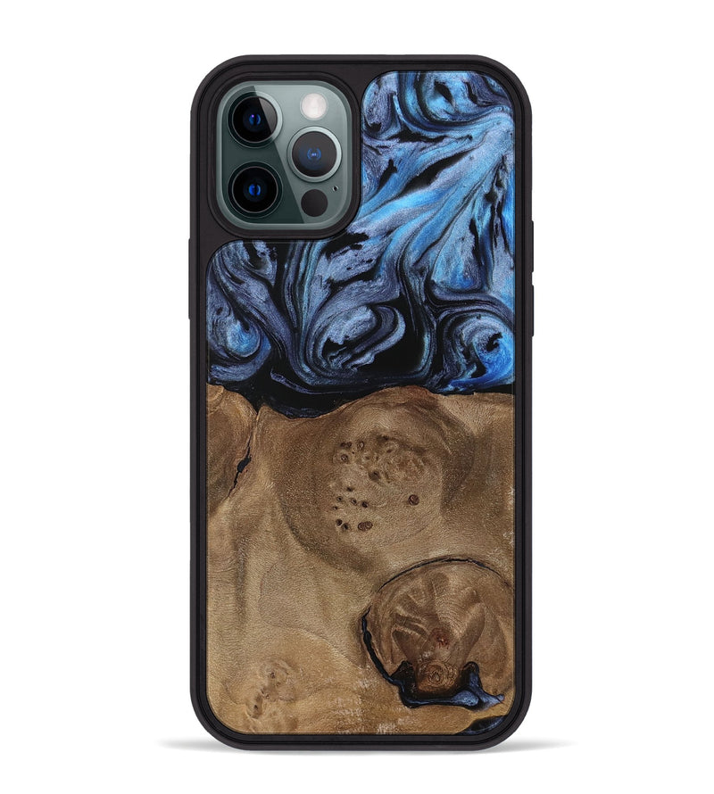 iPhone 12 Pro Max Wood Phone Case - Bette (Blue, 737808)