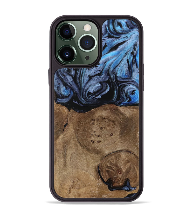 iPhone 13 Pro Max Wood Phone Case - Bette (Blue, 737808)