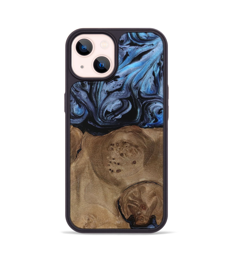 iPhone 14 Wood Phone Case - Bette (Blue, 737808)