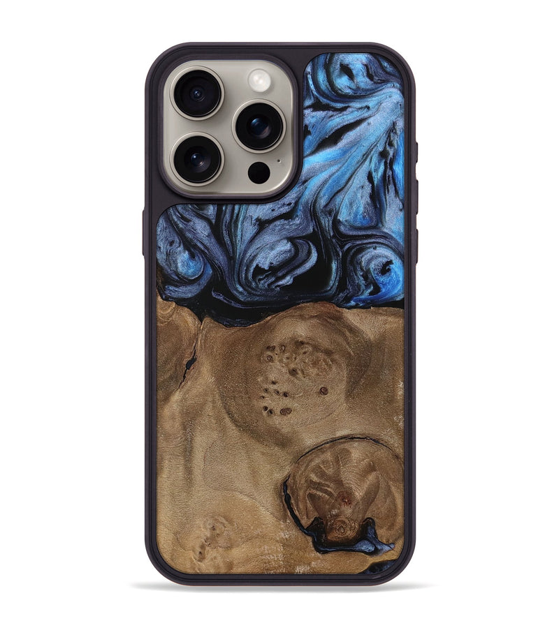 iPhone 15 Pro Max Wood Phone Case - Bette (Blue, 737808)