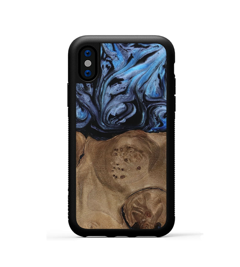 iPhone Xs Wood Phone Case - Bette (Blue, 737808)