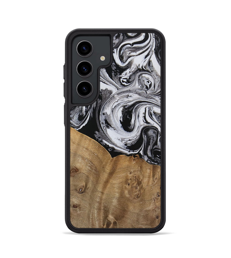 Galaxy S24 Wood Phone Case - Kylee (Black & White, 737813)