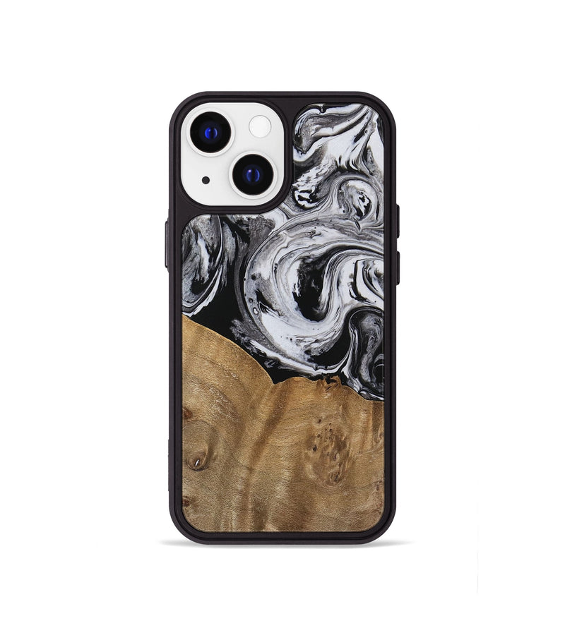 iPhone 13 mini Wood Phone Case - Kylee (Black & White, 737813)