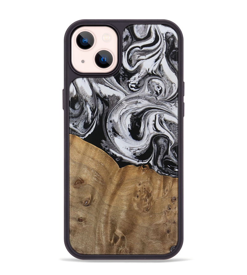 iPhone 14 Plus Wood Phone Case - Kylee (Black & White, 737813)