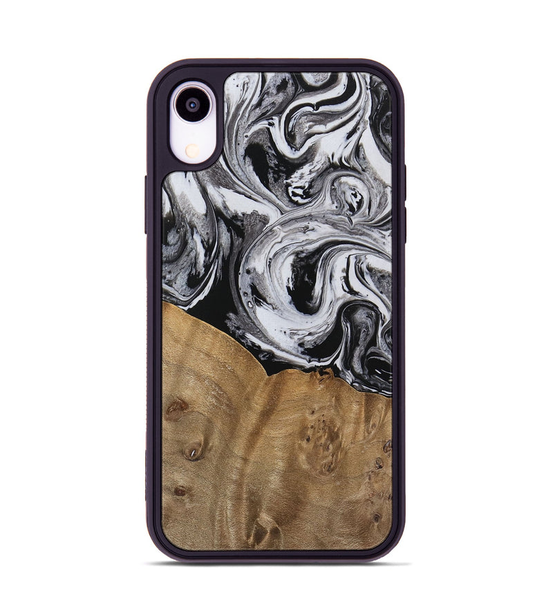 iPhone Xr Wood Phone Case - Kylee (Black & White, 737813)