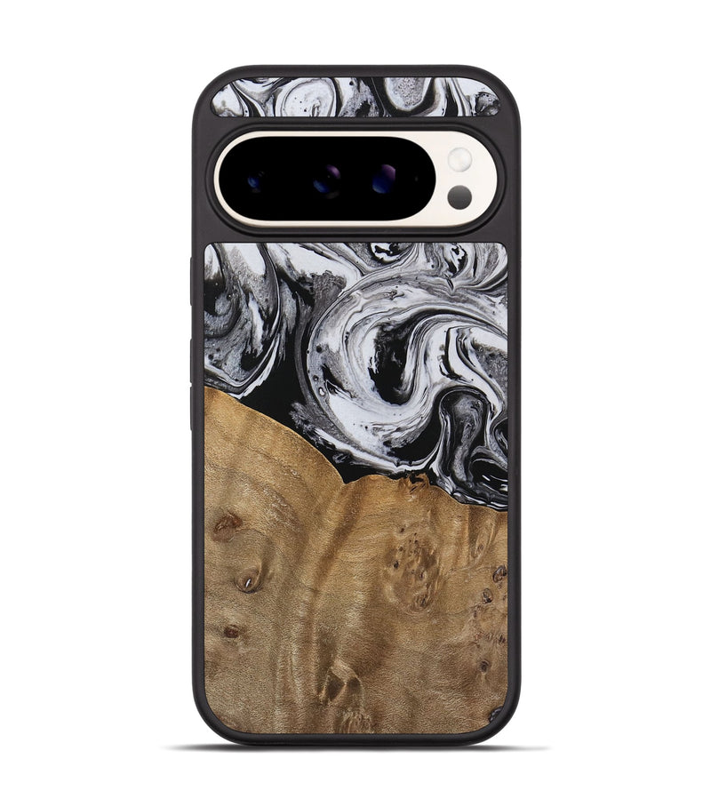 Pixel 9 Wood Phone Case - Kylee (Black & White, 737813)