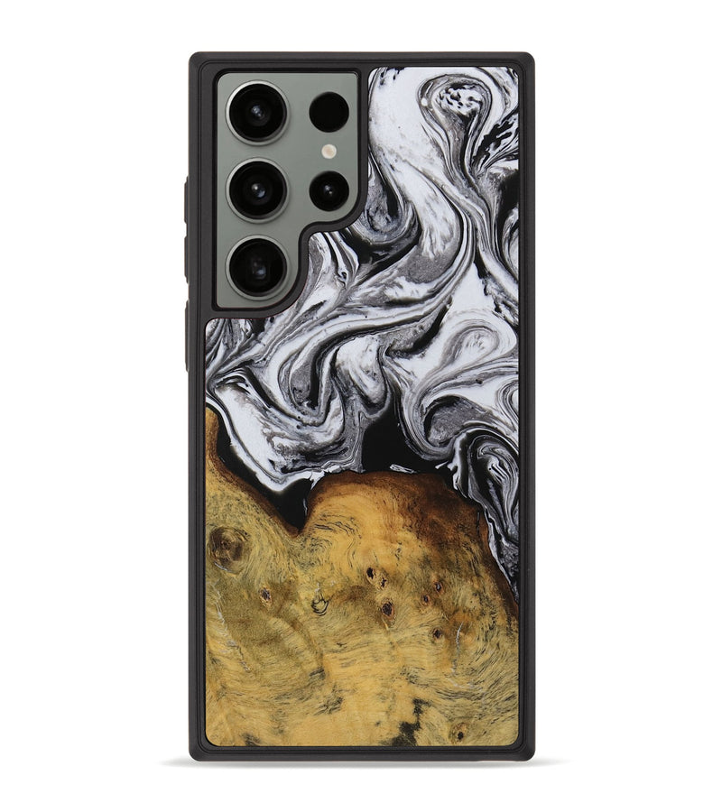 Galaxy S23 Ultra Wood Phone Case - Vincent (Black & White, 737841)