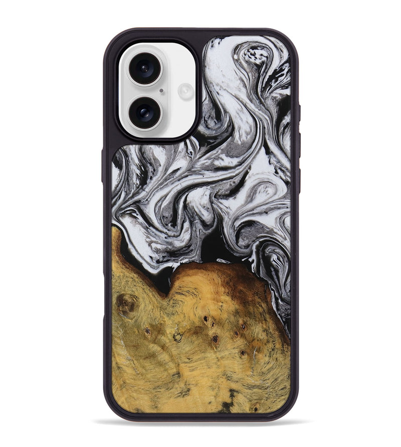 iPhone 16 Plus Wood Phone Case - Vincent (Black & White, 737841)