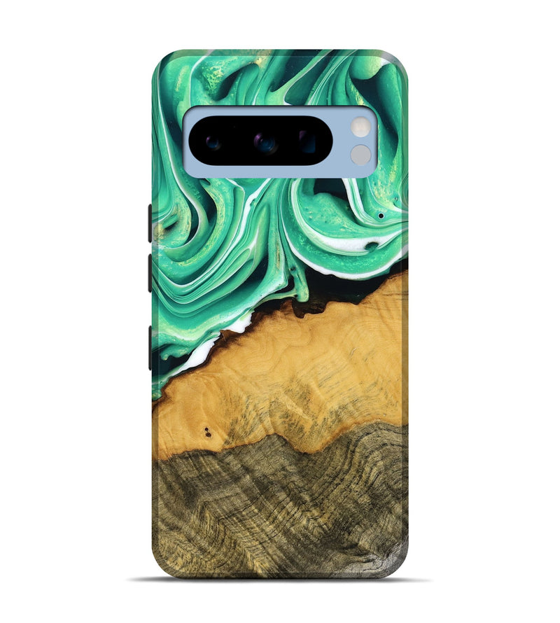 Pixel 8 Pro Wood Live Edge Phone Case - Liliana (Green, 737948)