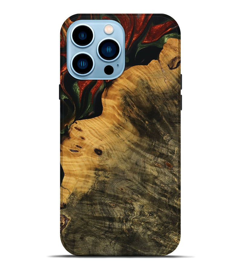 iPhone 14 Pro Max Wood Live Edge Phone Case - Zino (Green, 737955)