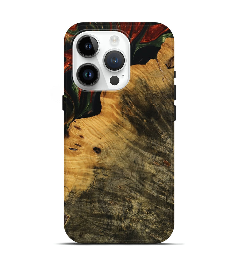 iPhone 15 Pro Wood Live Edge Phone Case - Zino (Green, 737955)