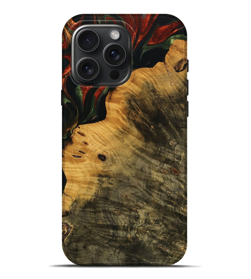 iPhone 16 Pro Max Wood Live Edge Phone Case - Zino (Green, 737955)