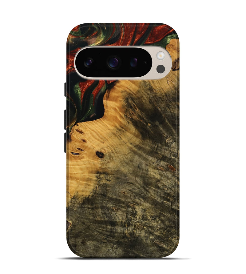 Pixel 9 Wood Live Edge Phone Case - Zino (Green, 737955)