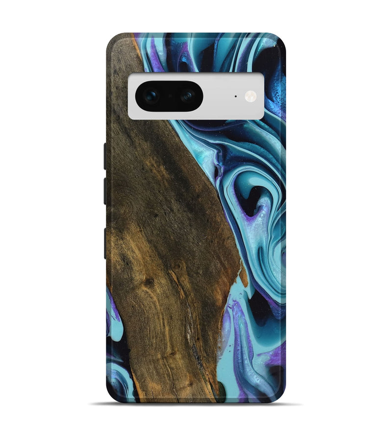 Pixel 7 Wood Live Edge Phone Case - Isabel (Blue, 738043)