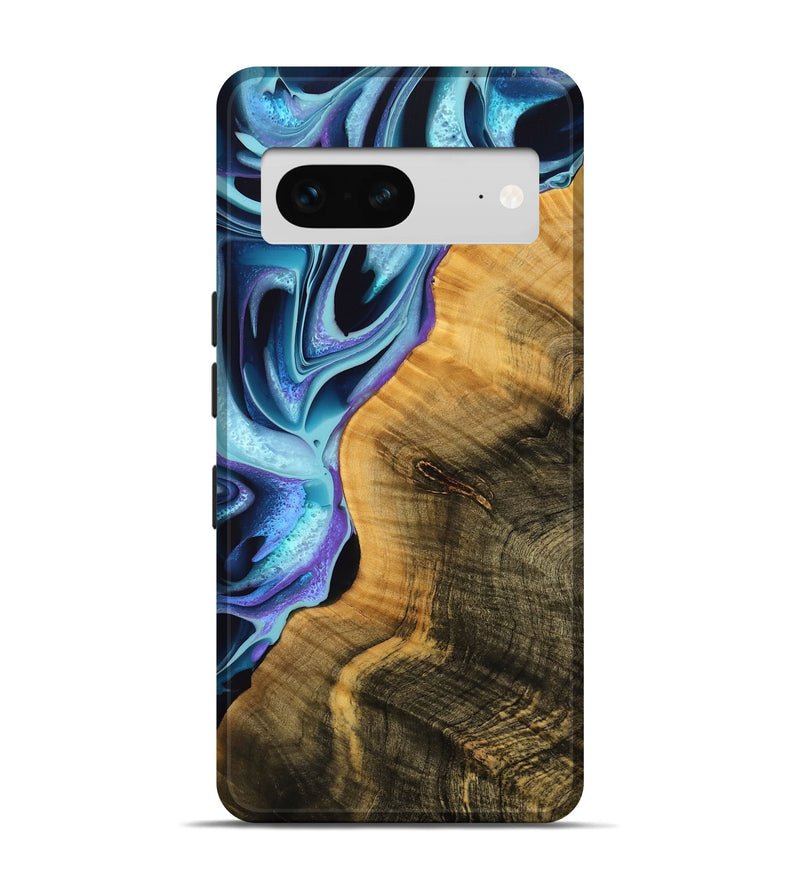 Pixel 7 Wood Live Edge Phone Case - Onette (Blue, 738054)