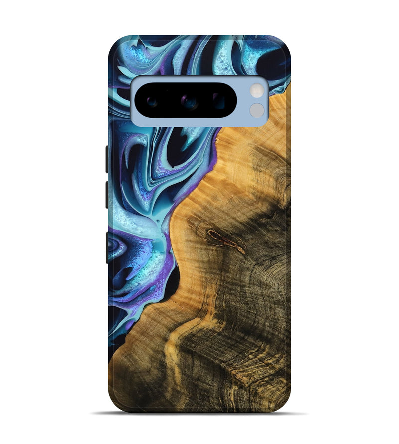 Pixel 8 Pro Wood Live Edge Phone Case - Onette (Blue, 738054)