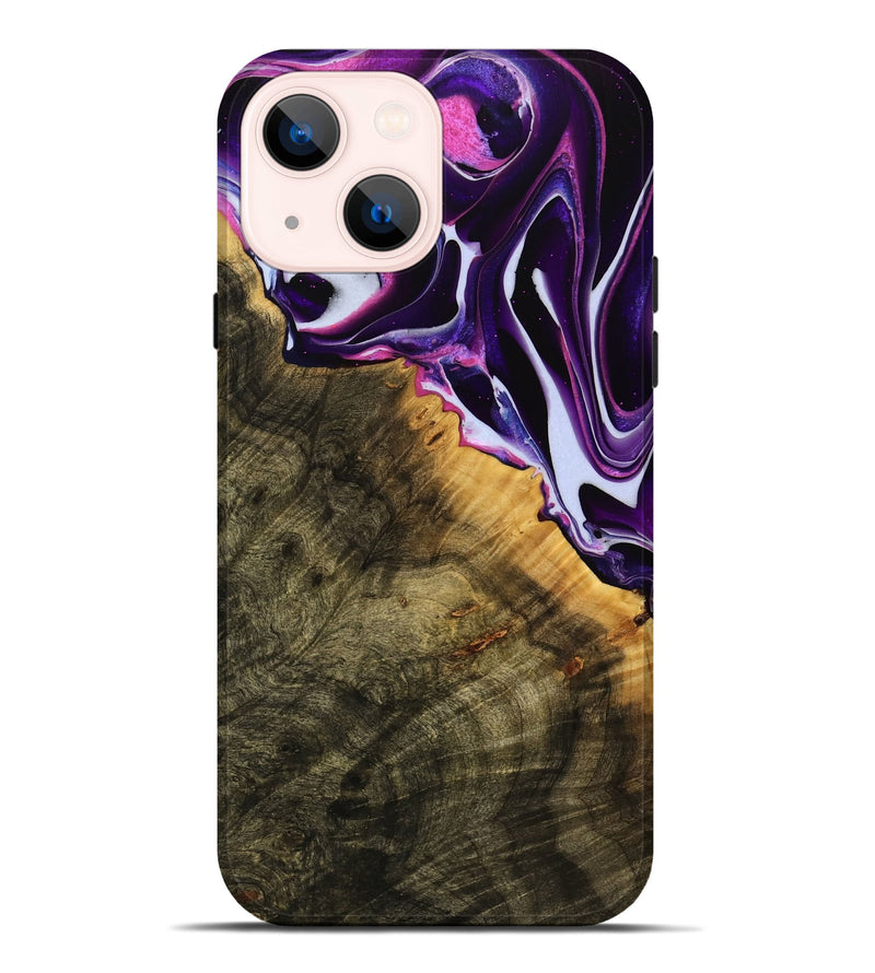 iPhone 14 Plus Wood Live Edge Phone Case - Malissa (Purple, 738056)