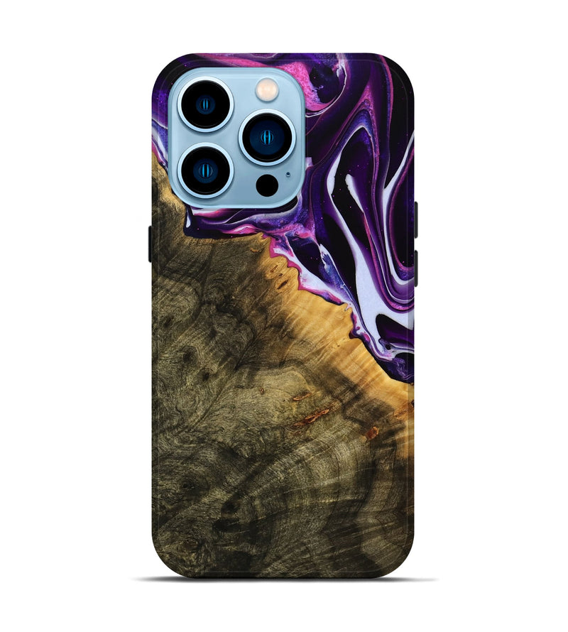 iPhone 14 Pro Wood Live Edge Phone Case - Malissa (Purple, 738056)