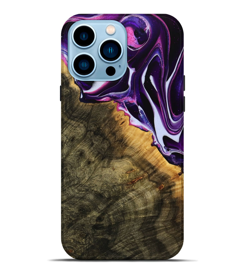 iPhone 14 Pro Max Wood Live Edge Phone Case - Malissa (Purple, 738056)