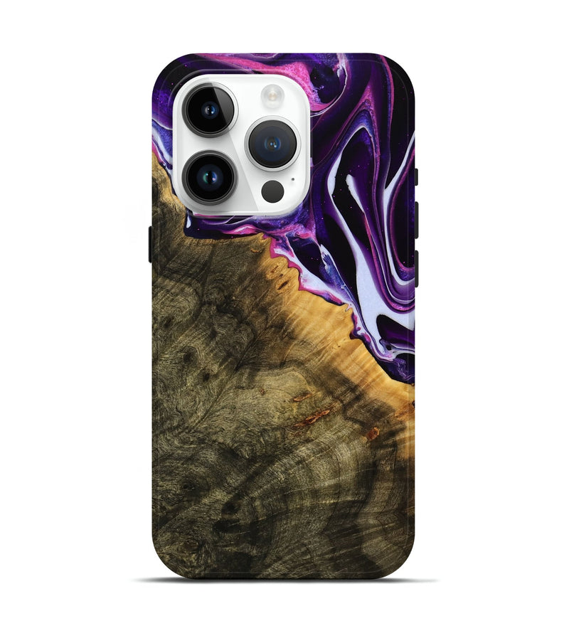 iPhone 15 Pro Wood Live Edge Phone Case - Malissa (Purple, 738056)