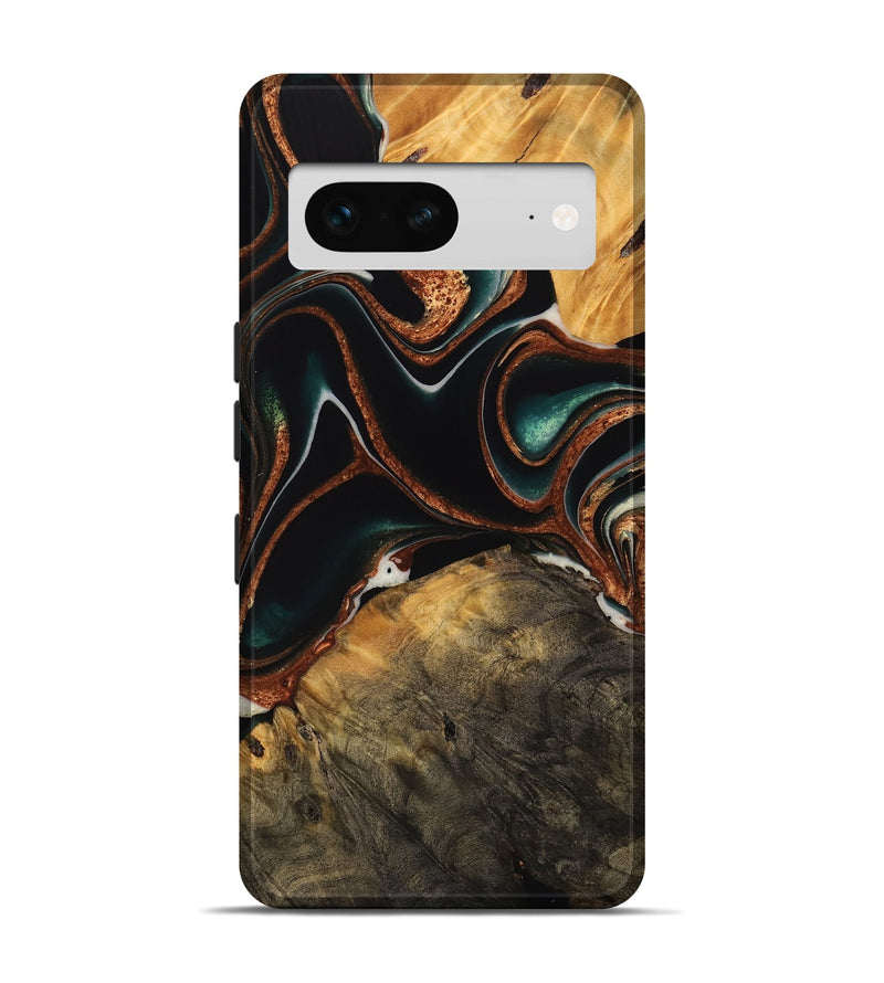 Pixel 7 Wood Live Edge Phone Case - Amya (Green, 738071)