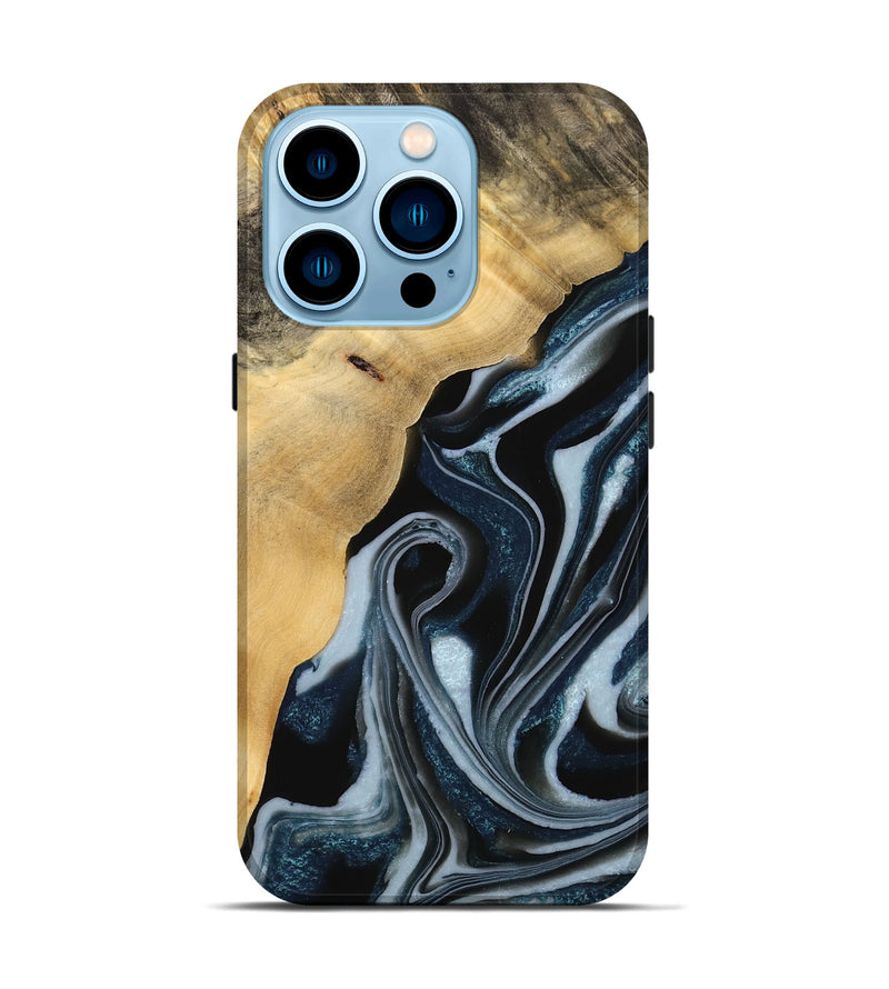 iPhone 14 Pro Wood Live Edge Phone Case - Kitson (Blue, 738076)