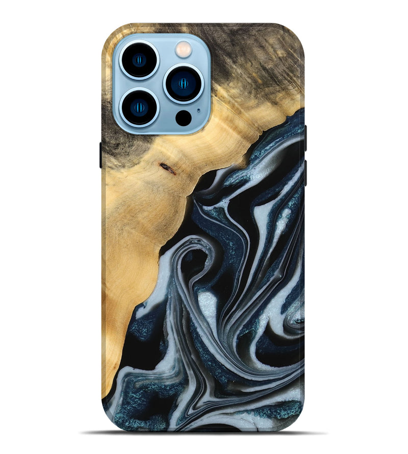 iPhone 14 Pro Max Wood Live Edge Phone Case - Kitson (Blue, 738076)