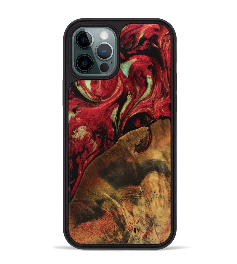 iPhone 12 Pro Max Wood Phone Case - Jarvis (Red, 738117)