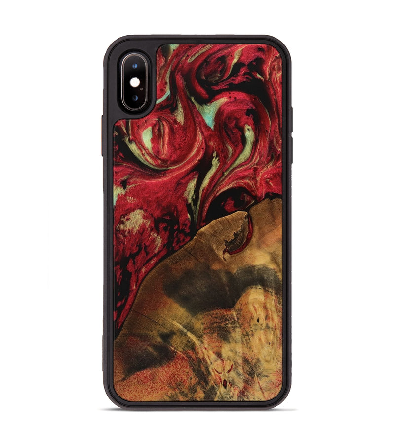 iPhone Xs Max Wood Phone Case - Jarvis (Red, 738117)