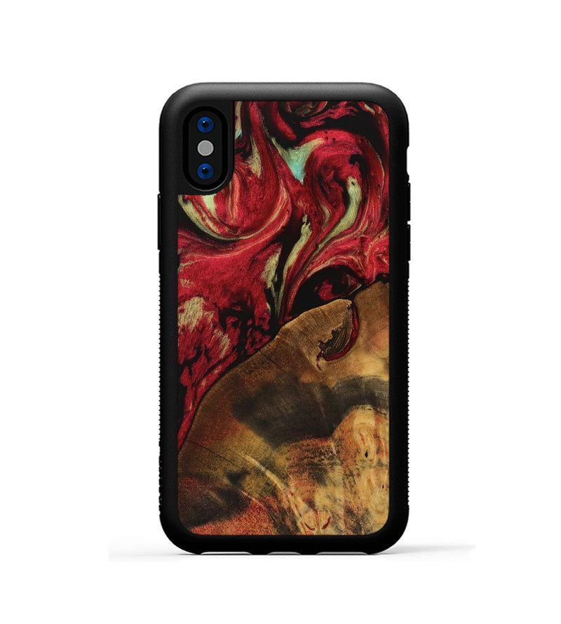 iPhone Xs Wood Phone Case - Jarvis (Red, 738117)