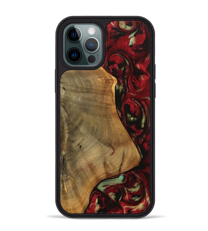 iPhone 12 Pro Max Wood Phone Case - Melba (Red, 738139)