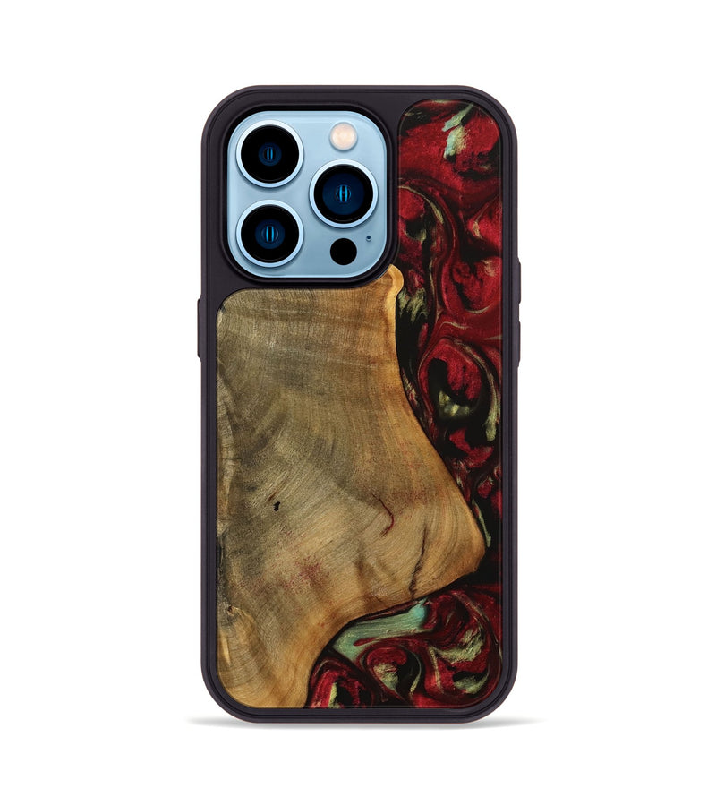 iPhone 14 Pro Wood Phone Case - Melba (Red, 738139)