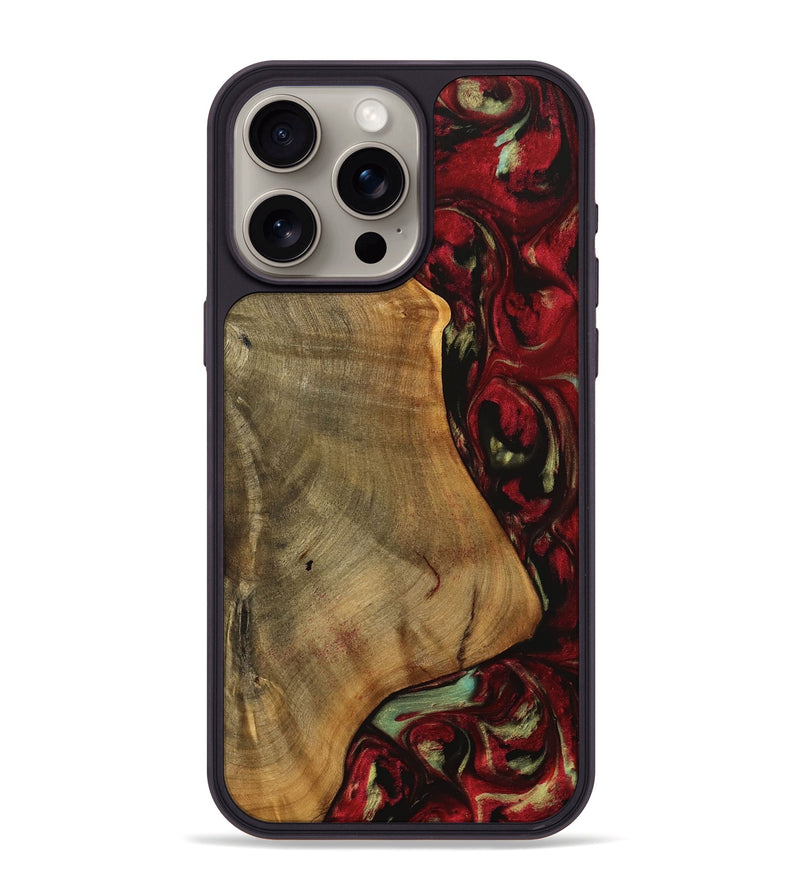 iPhone 15 Pro Max Wood Phone Case - Melba (Red, 738139)