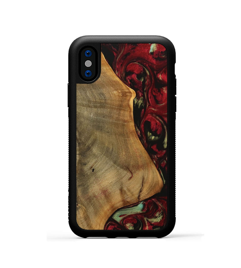 iPhone Xs Wood Phone Case - Melba (Red, 738139)