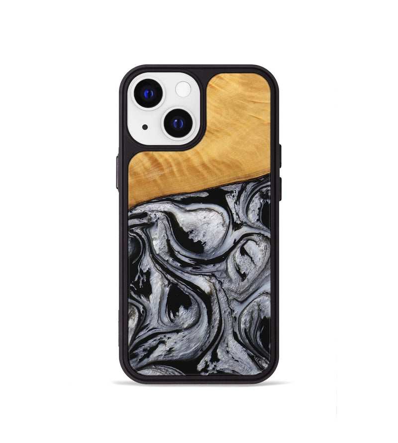 iPhone 13 mini Wood Phone Case - Lexi (Black & White, 738143)