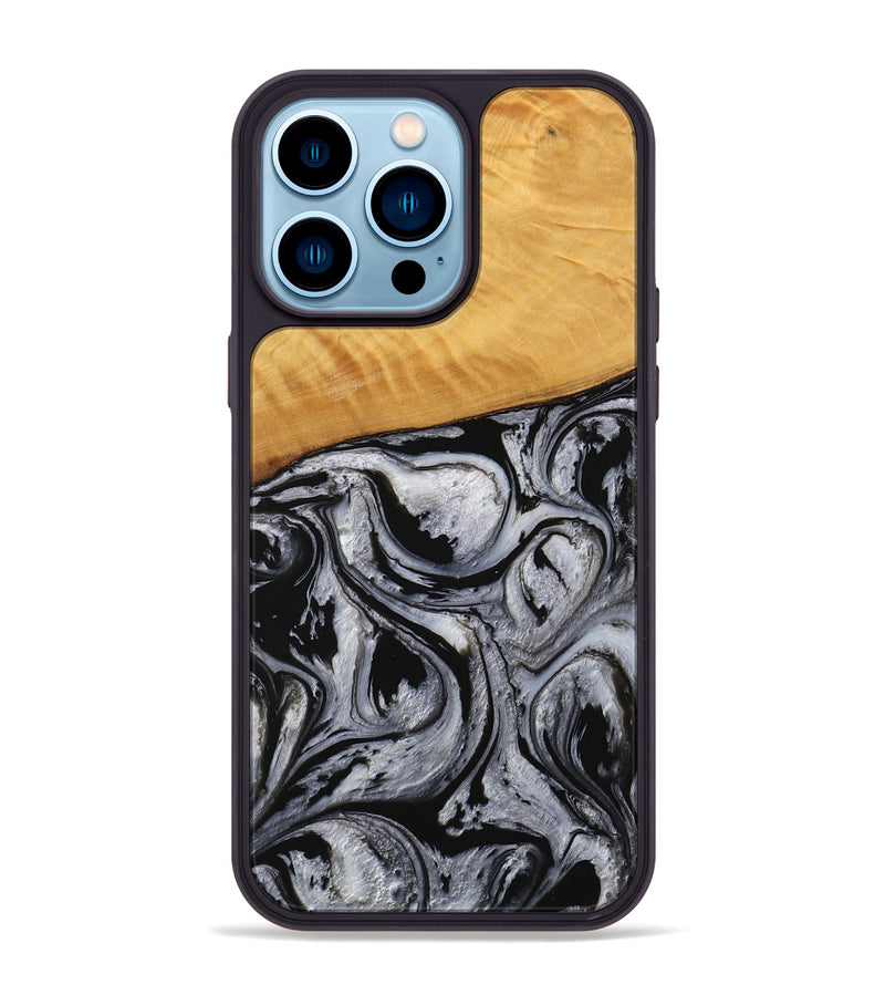 iPhone 14 Pro Max Wood Phone Case - Lexi (Black & White, 738143)