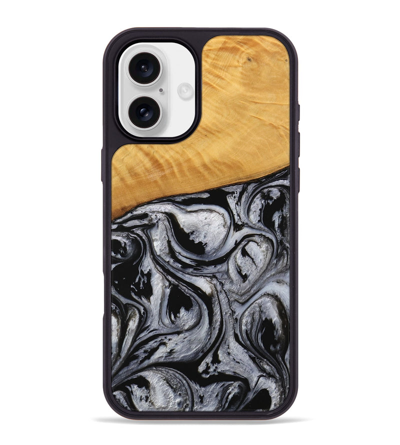 iPhone 16 Plus Wood Phone Case - Lexi (Black & White, 738143)